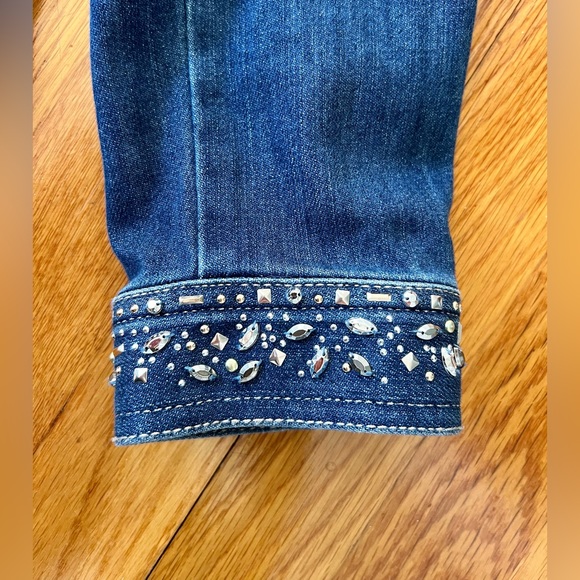 WHITE HOUSE BLACK MARKET Jean Jacket with Jeweled Detail - Never Worn - Picture 4 of 6